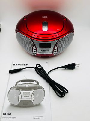Karcher RR 5025-R przenośne radio CD FM z wejściem AUX czerwony
