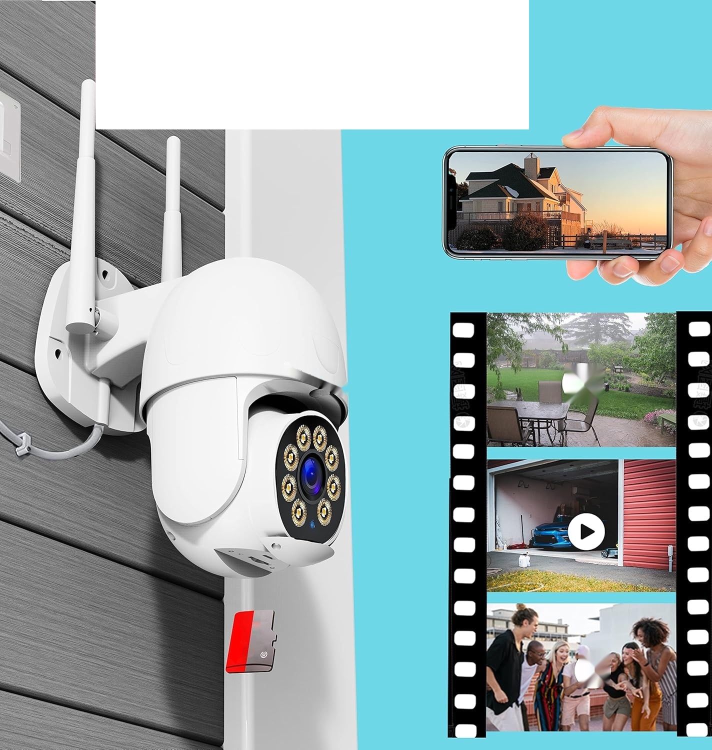 Telecamera Wi-Fi Topodome TD-S50B 1080P do monitoringu zewnętrznego i wewnętrznego