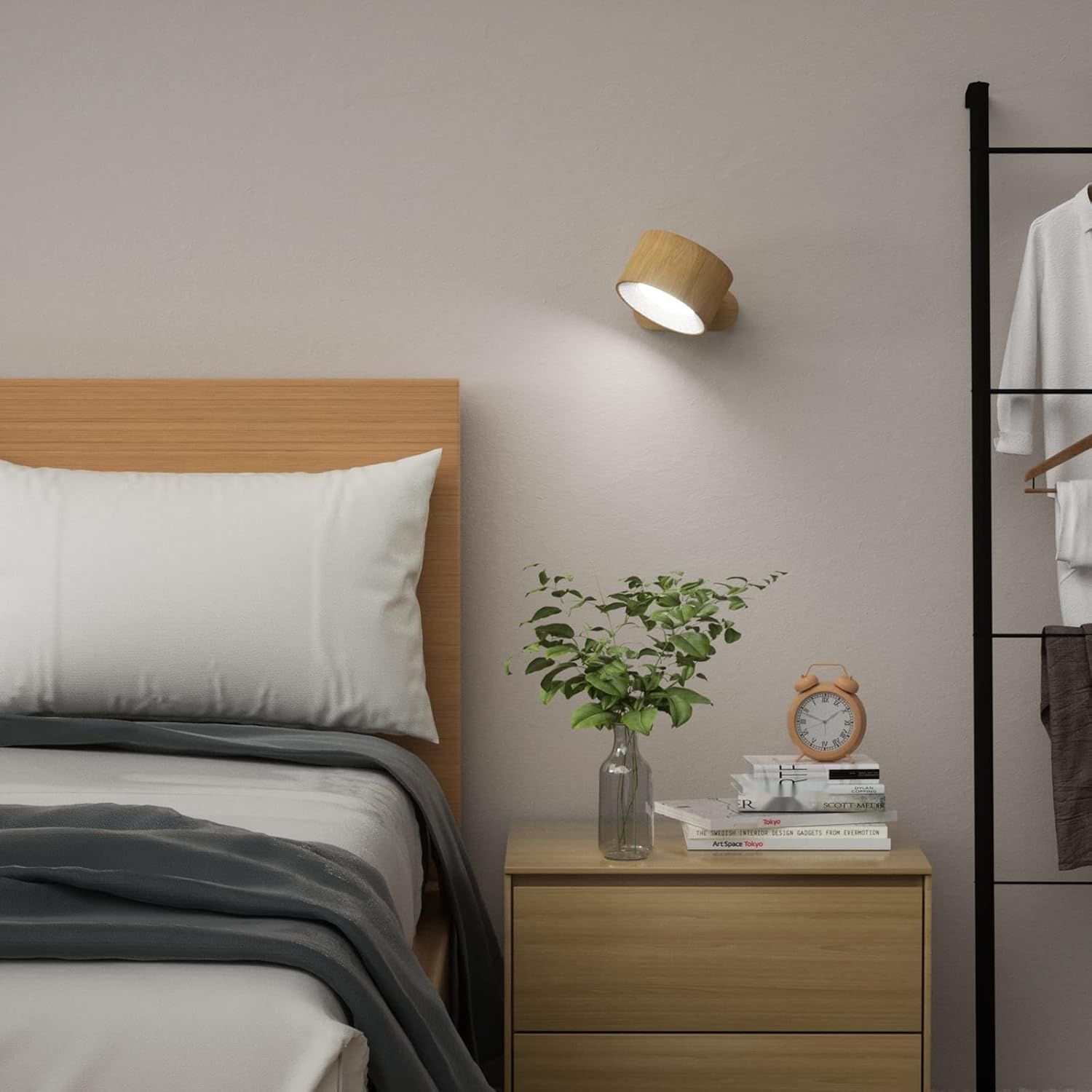 Feallive LED kinkiet wewnętrzny, lampka ścienna z akumulatorem 1 szt.,