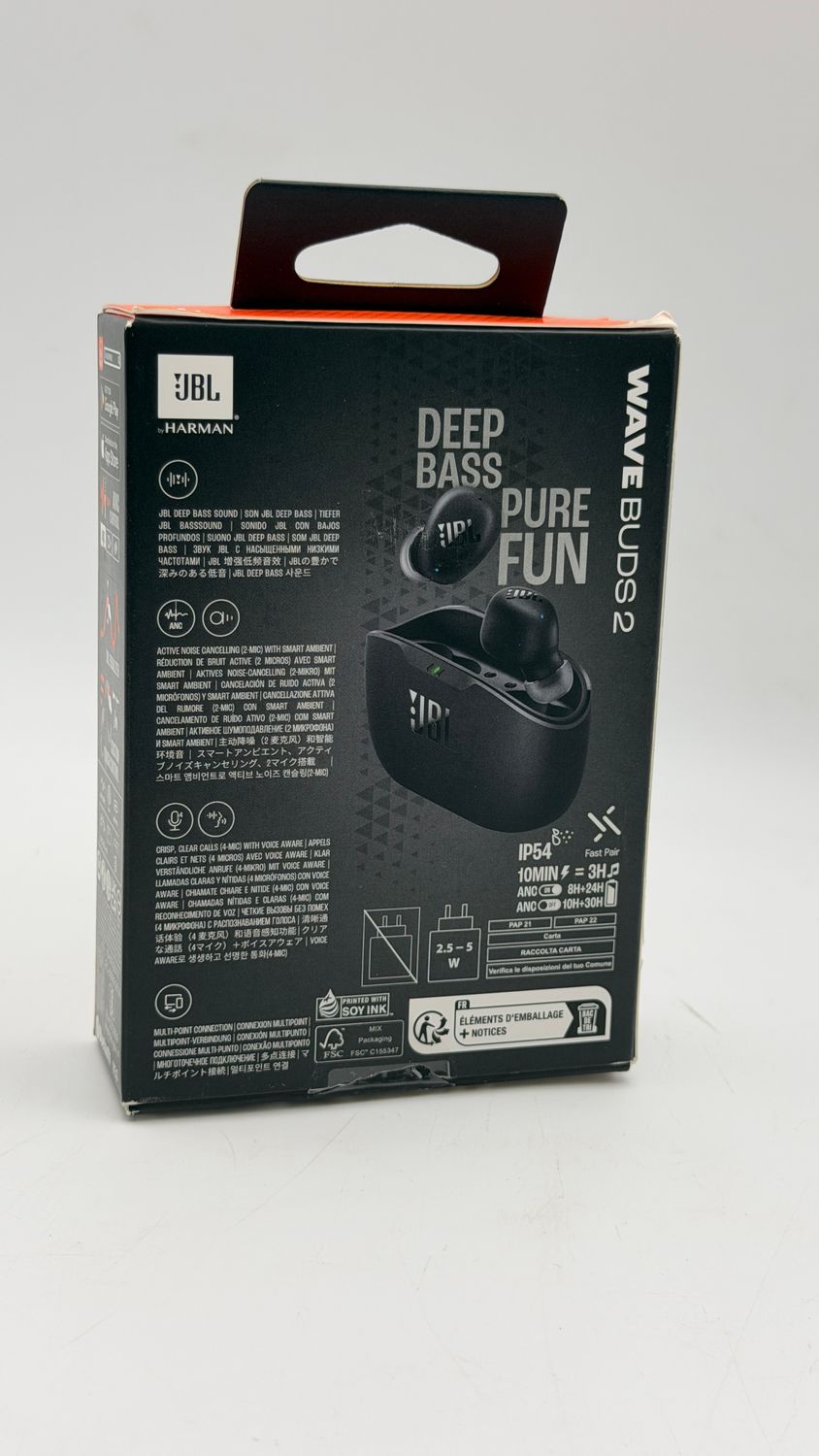 Słuchawki bezprzewodowe JBL Wave Buds 2 ANC czarne