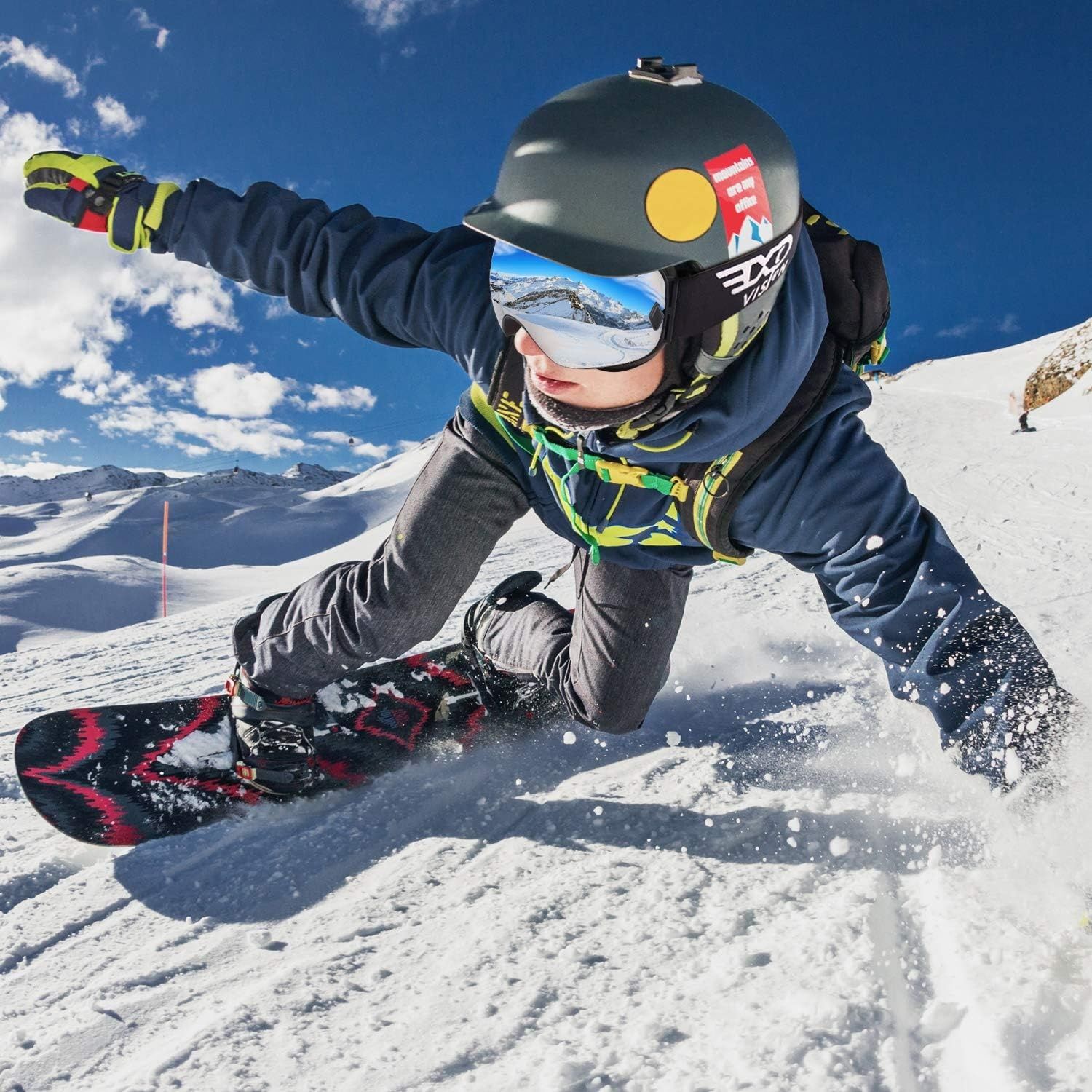 EXP VISION gogle narciarskie i snowboardowe z podwójną sferyczną soczewką REVO