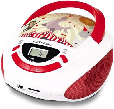 Metronic 477145 przenośny odtwarzacz CD USB/SD MP3 AUX 6 W
