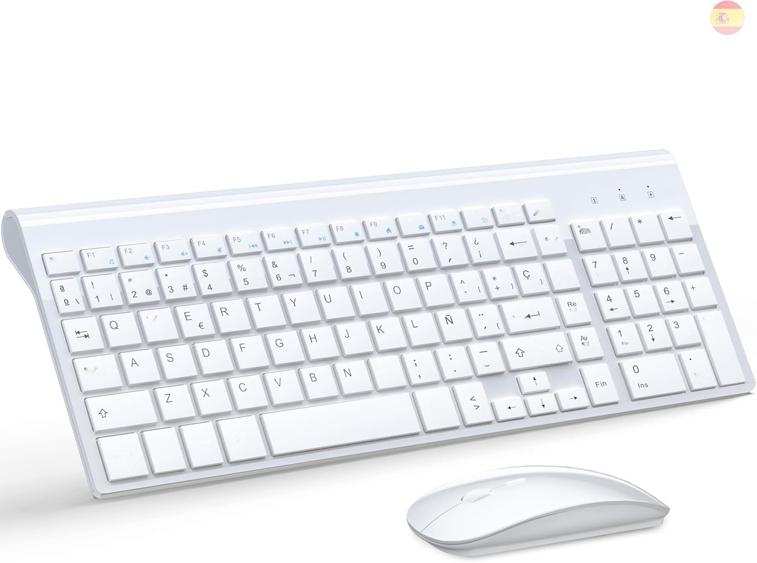 TopMate Zestaw Bezprzewodowa Klawiatura i Mysz Ultra Cienka 2.4G USB,