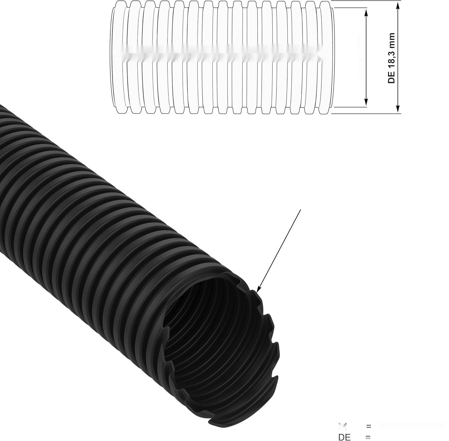 AUPROTEC Rura falowana 14mm, 25m do kabli ziemnych, UV odporna