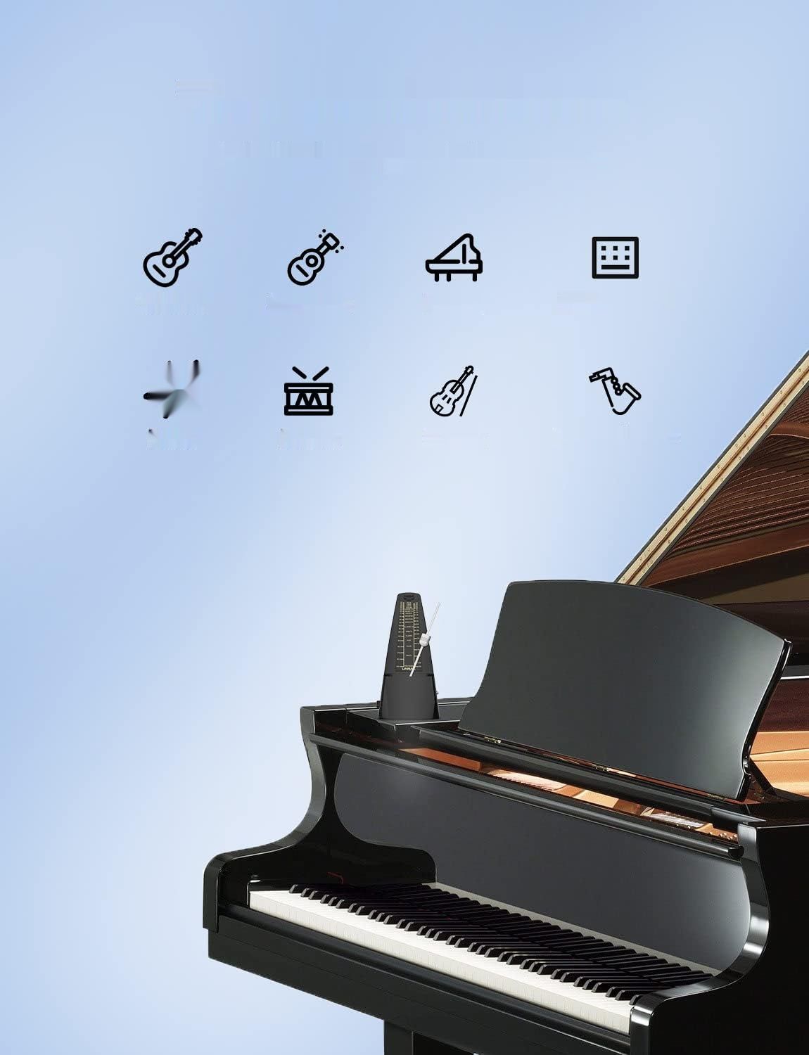 Mechaniczny metronom M1 do wszystkich instrumentów muzycznych – czarny