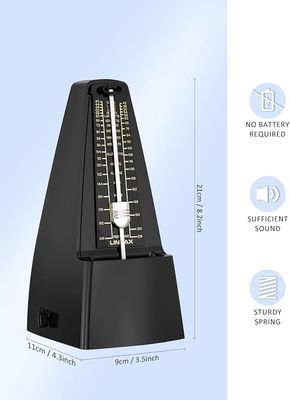 Mechaniczny metronom M1 do wszystkich instrumentów muzycznych – czarny