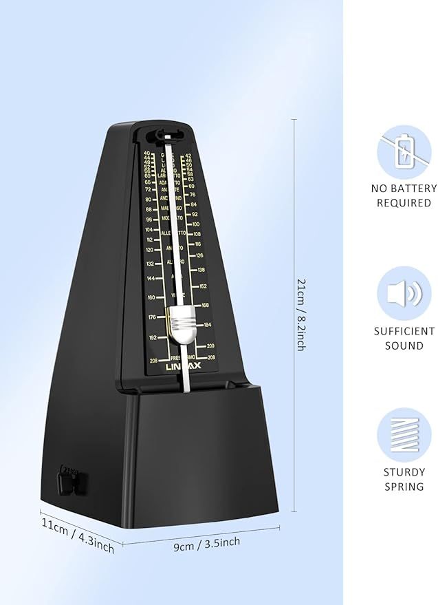 Mechaniczny metronom M1 do wszystkich instrumentów muzycznych – czarny