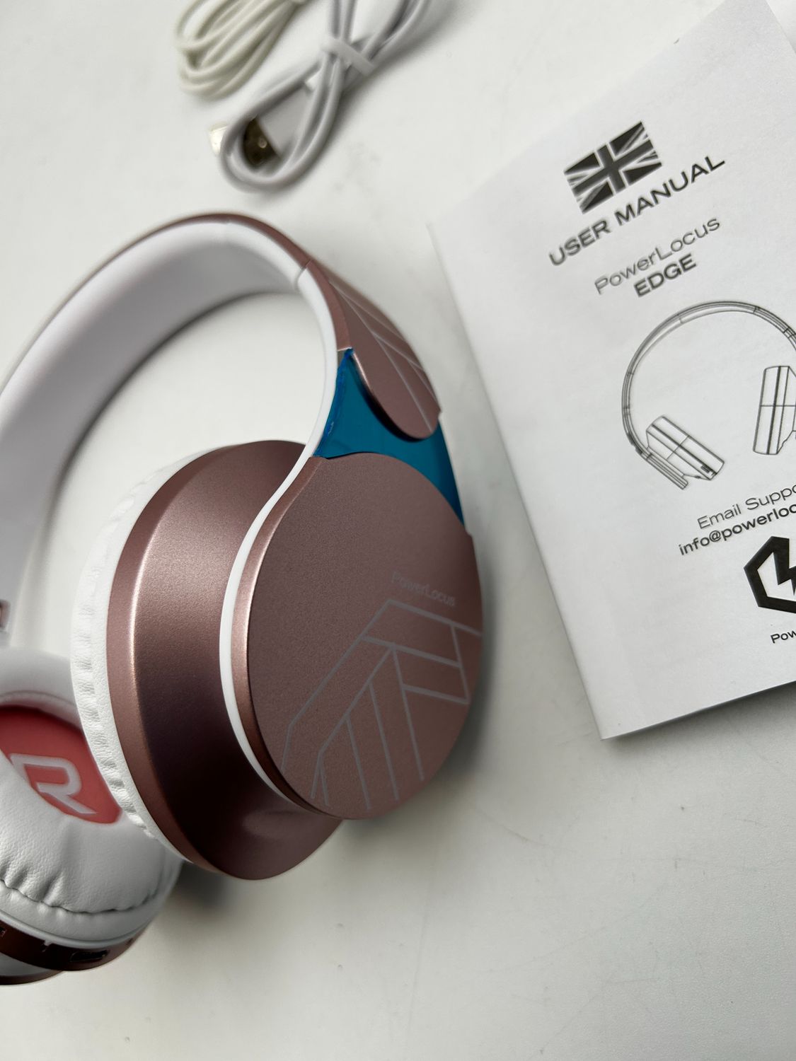 PowerLocus Edge bezprzewodowe słuchawki Bluetooth, nauszne słuchawki,ą