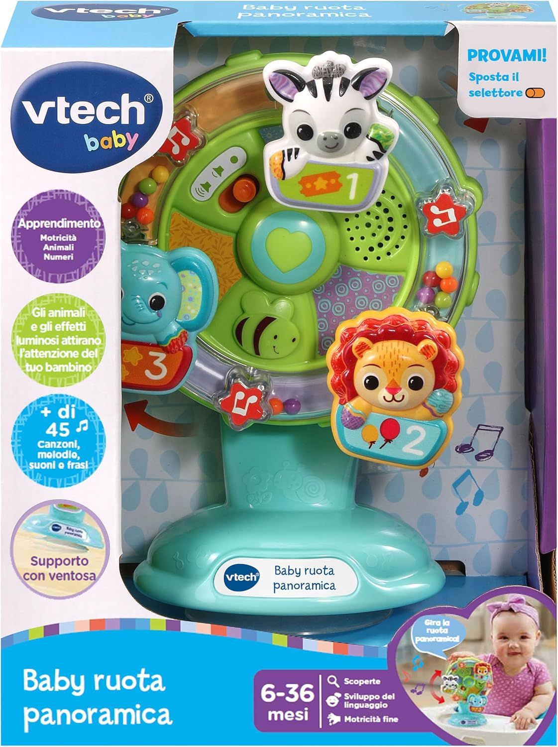VTech Baby panoramiczne koło, interaktywna zabawka dla dzieci z czujn.