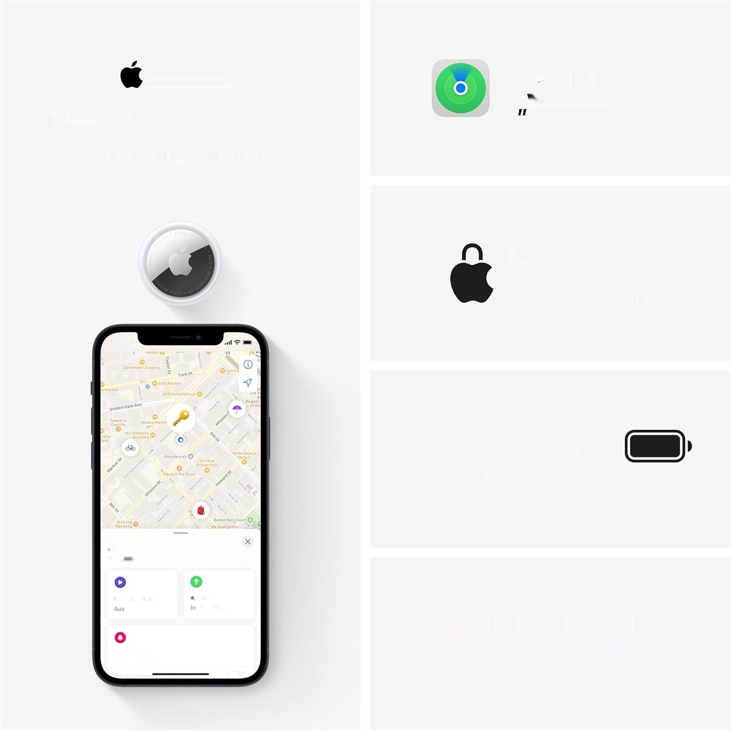 Apple AirTag (1. generacja) zestaw 4 szt. - Znajdź i miej swoje rzeczy