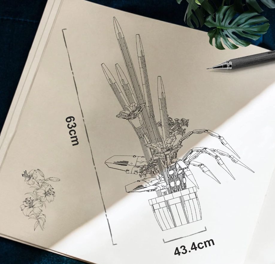 URGEAR Lilies Flowers Zabawka z klocków budowlanych 1513 sztuk