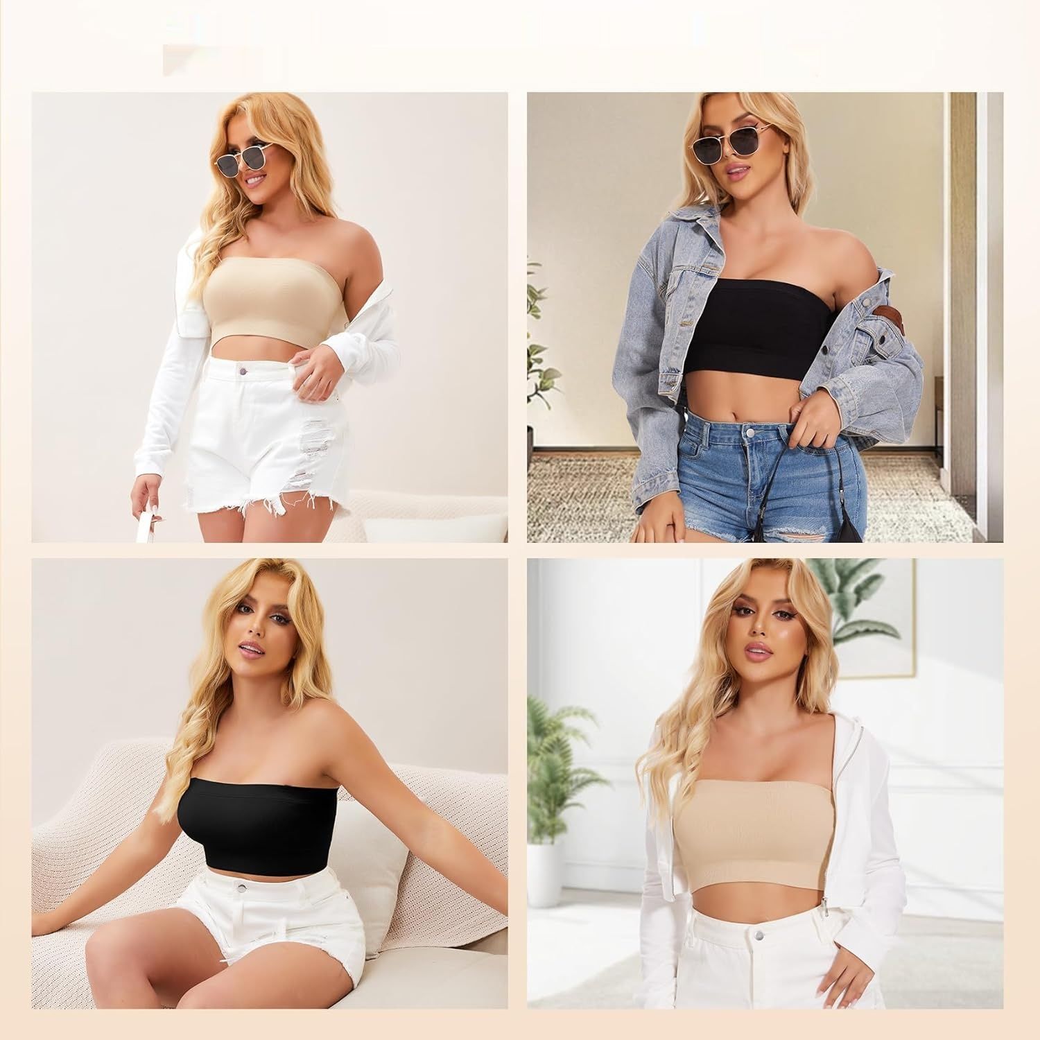 Joyshaper damski biustonosz typu bandeau / top bez ramiączek