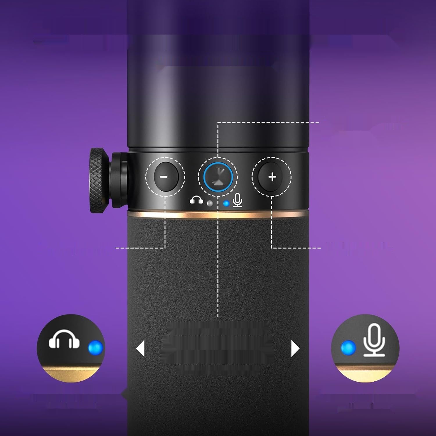 Mikrofon TONOR TD520S+ XLR/USB, do gier, RGB, wyciszenie, PC, PS4/5, Mac