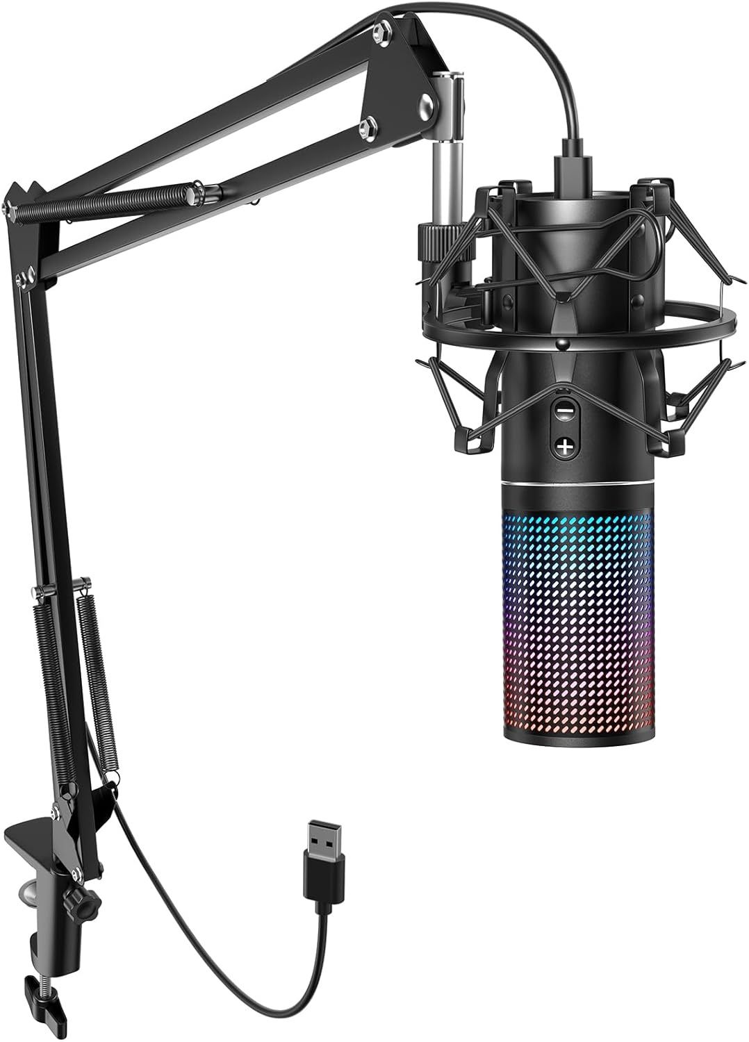 TONOR RGB Micro PC Q9S USB Mikrofon Kondensator do Streamingu i Podcastów.