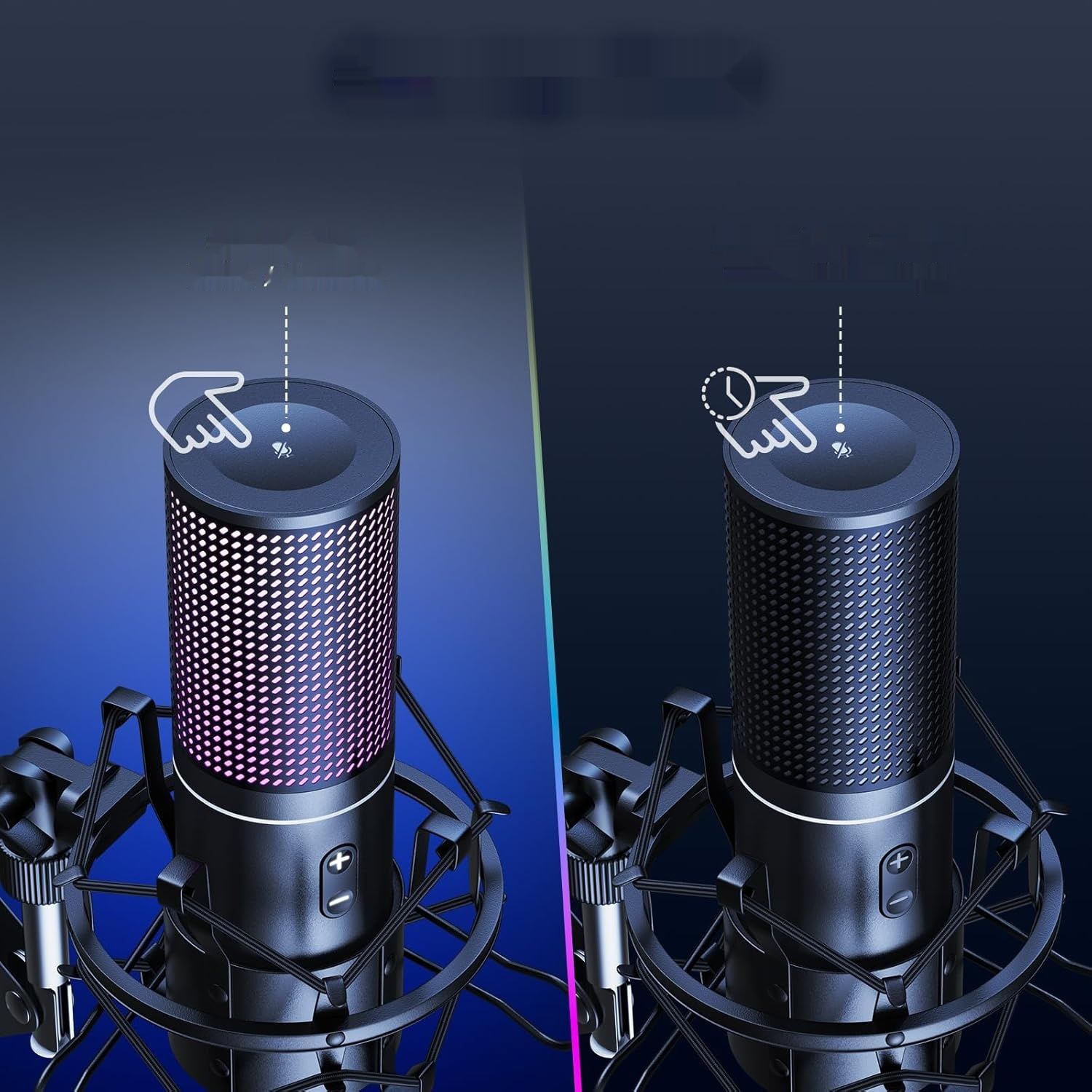 TONOR RGB Micro PC Q9S USB Mikrofon Kondensator do Streamingu i Podcastów.