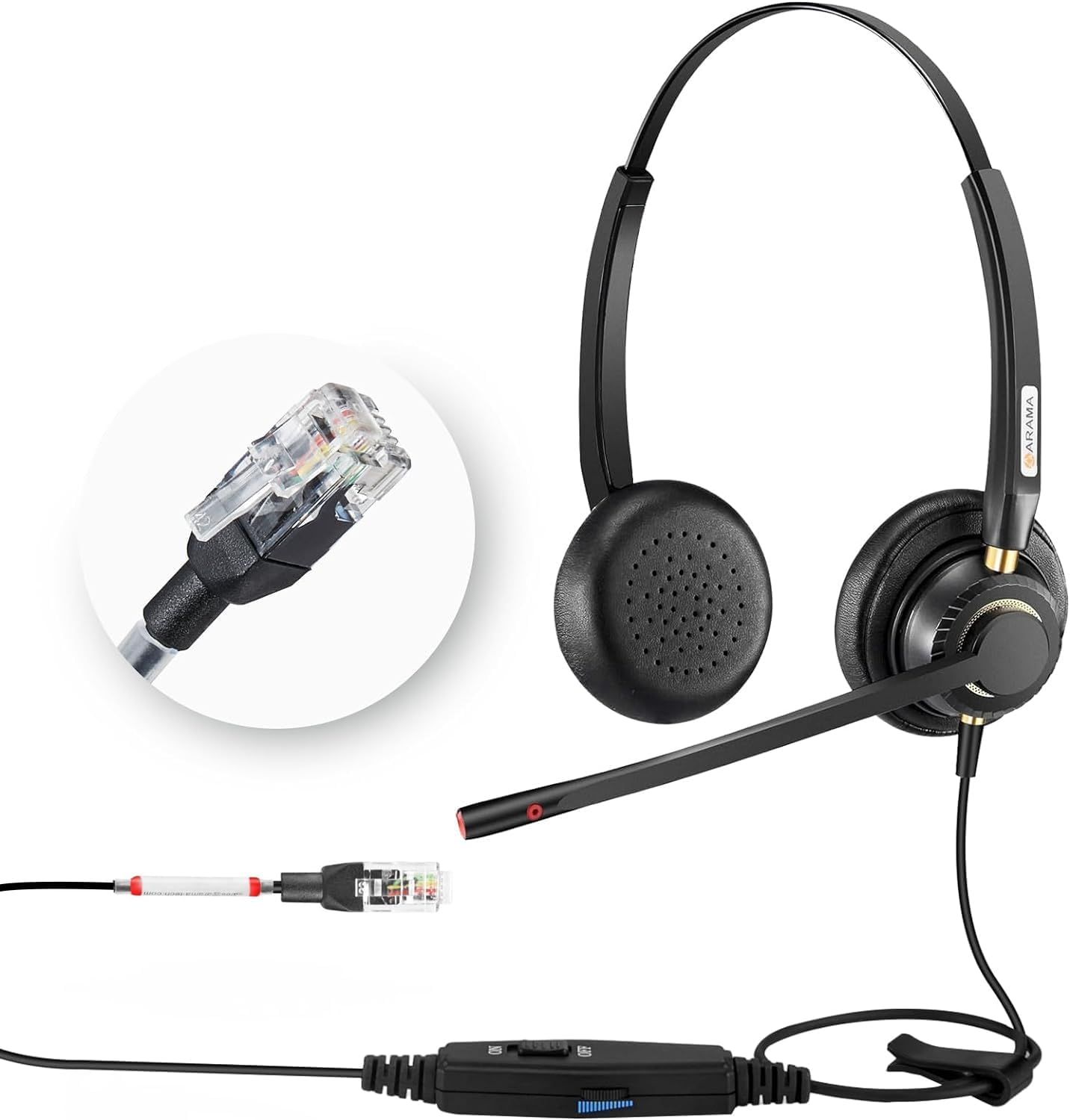 Arama A802C-DE – przewodowy headset RJ9 z mikrofonem do telefonów Cisco IP
