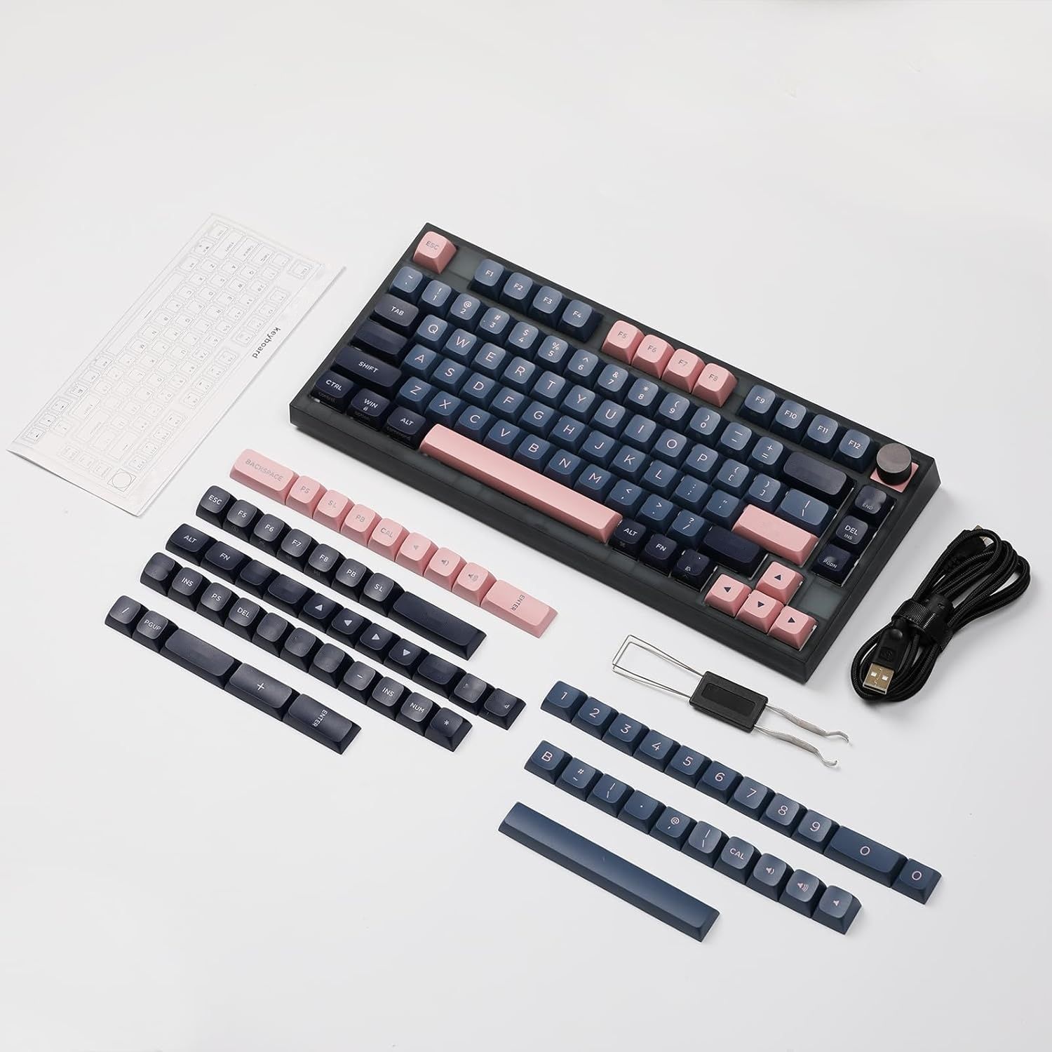 EPOMAKER SKYLOONG GK75 Lite – klawiatura optyczna 75% z pokrętłem głośności (Gateron Optical Red)