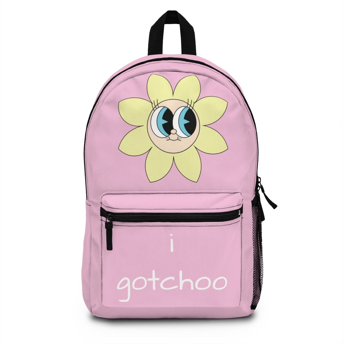 Flower Backpack, Big Eyes on Pink Pack, I gotchoo for school or fun. Multiple color options available. FREE Shipping