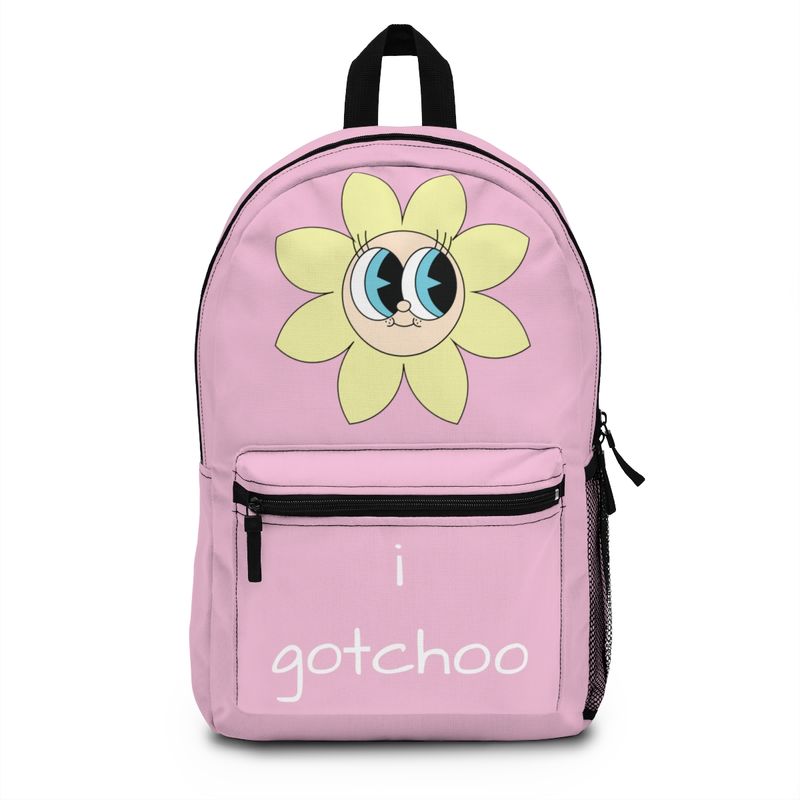 Flower Backpack, Big Eyes on Pink Pack, I gotchoo for school or fun. Multiple color options available. FREE Shipping