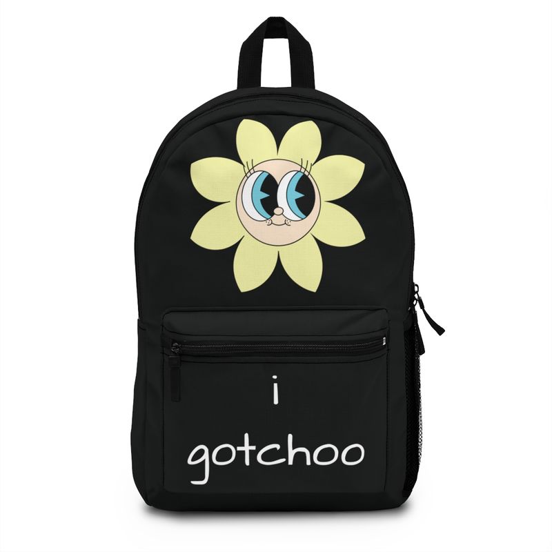 Flower Backpack, Big Eyes on Black Pack, I gotchoo for school or fun. Multiple color options available. FREE Shipping