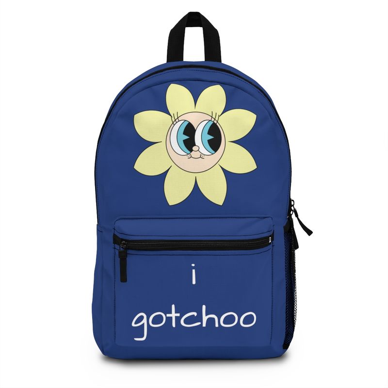 Flower Backpack, Big Eyes on Navy Blue Pack, I gotchoo for school or fun. Multiple color options available. FREE Shipping