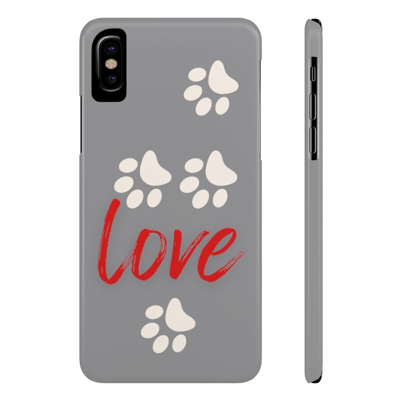 iPhone 15 Puppy Love Phone Case, iPhone 14, iPhone 15 Pro ProMax, iPhones 11+, Only in Gray to best match, Engaging style cell phone case.