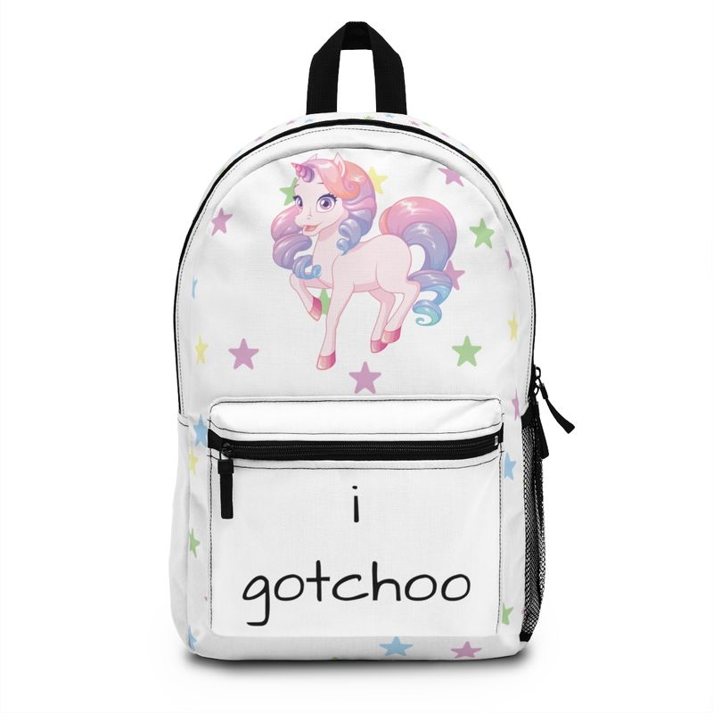 Unicorn Backpack Pink, Cute Pony with Stars, I gotchoo 4 school fun. Multi color options available FREE Ship. Back to school bags white bag
