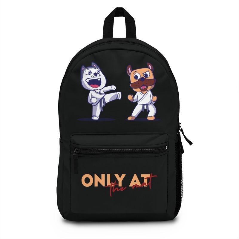 Karate Backpack, Only At the Mat Karate Characters on Black Pack, For school or fun.Color options available separately listed. FREE Shipping