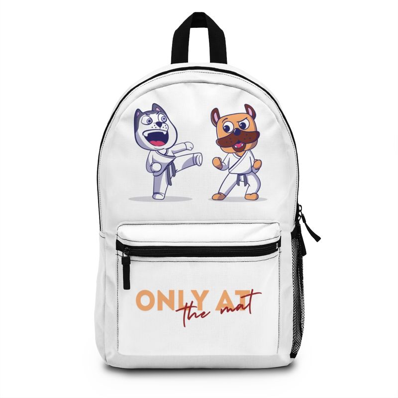 Karate Backpack, Only At the Mat Karate Characters on White Pack, For school or fun.Color options available separately listed. FREE Shipping