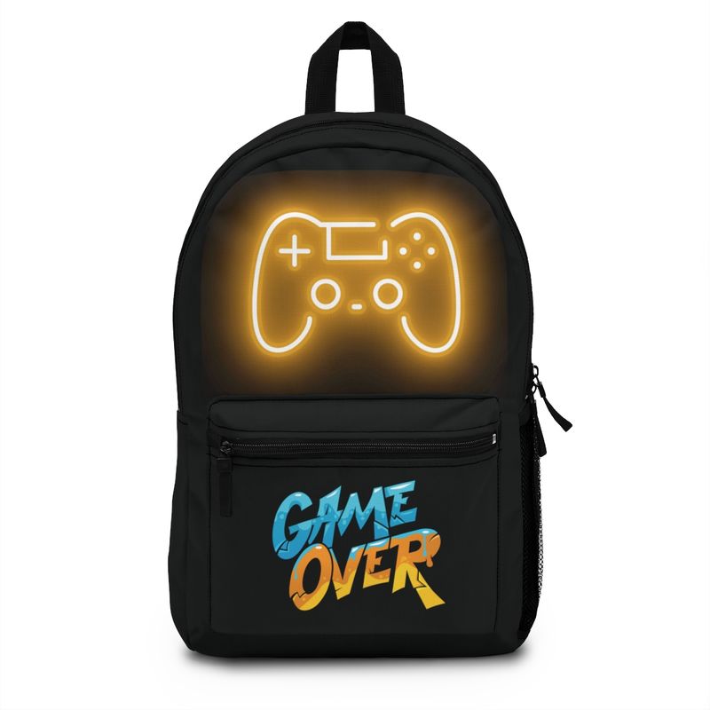 Gaming Backpack, Game Over Controller on Black Pack, For school or fun. Bag color options available separately listed. FREE Shipping.