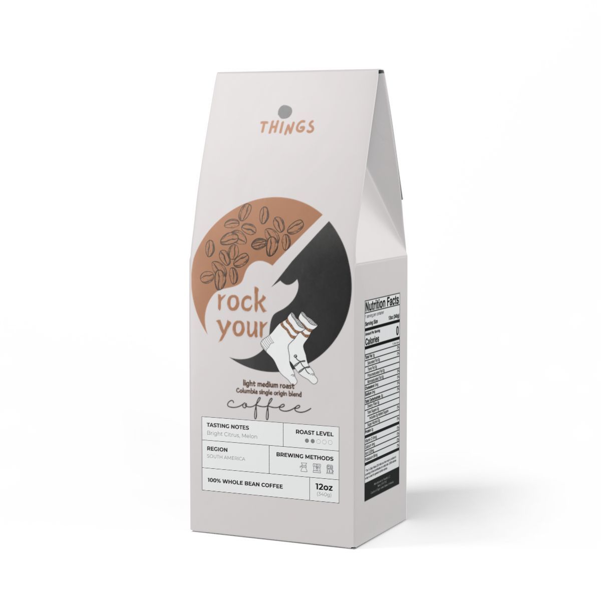 Rock Your Socks Off Coffee Light-Medium Roast, Colombia Single Origin Blend