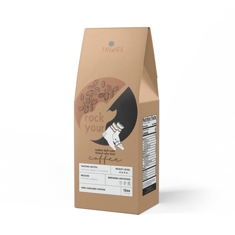 Rock Your Socks Off Coffee Medium-Dark Roast, Flathead Valley Blend