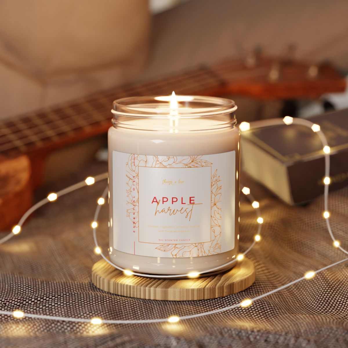 Elegant Scented Soy Candle - Apple Harvest - 9oz