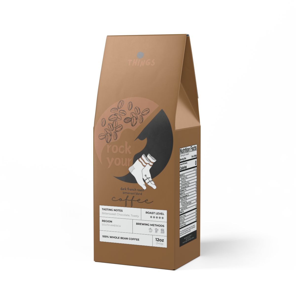 Rock Your Socks Off Coffee Dark French Roast, Bitterroot Blend