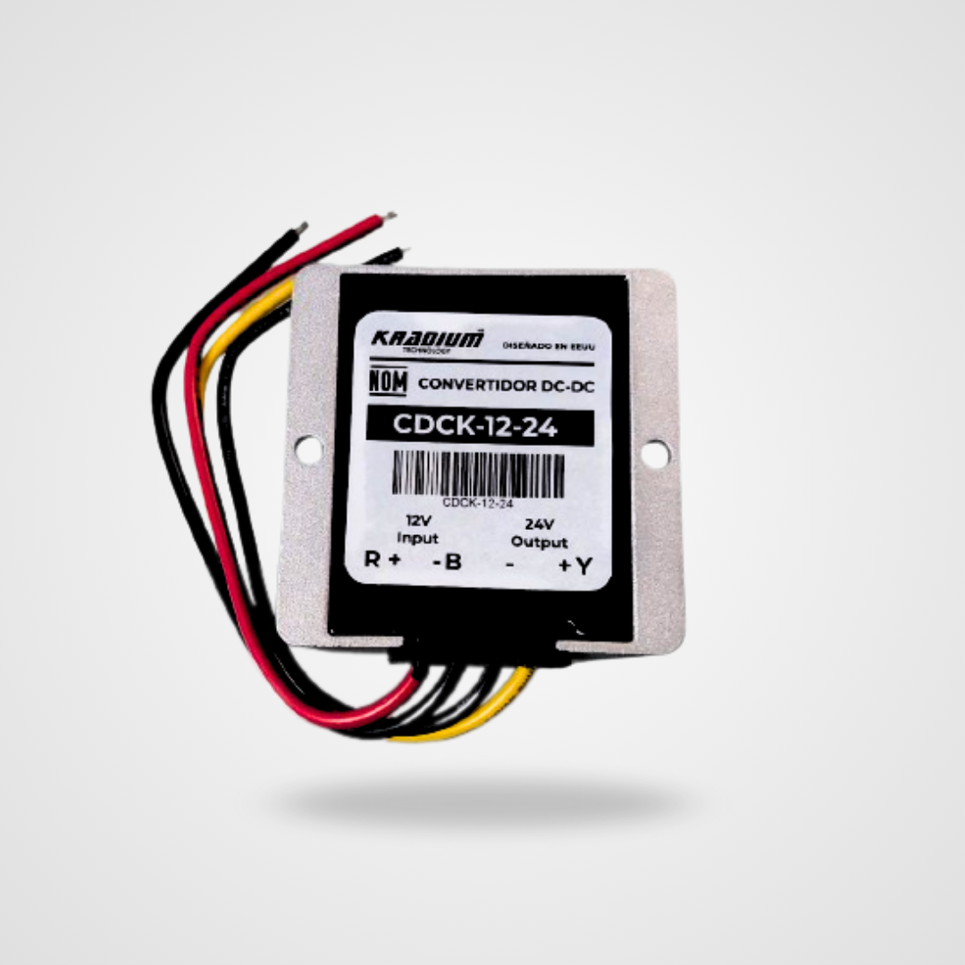Convertidor de Voltaje Elevador de Voltaje Kradium - Convertidor de 12VDC a 24VDC