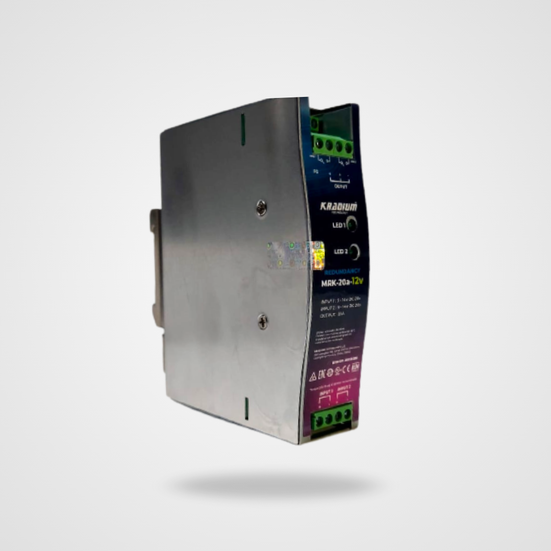 FUENTE REDUNDANTE 12V-Módulo de Redundancia Kradium de 12 V - Fuente de alimentación DIN riel.