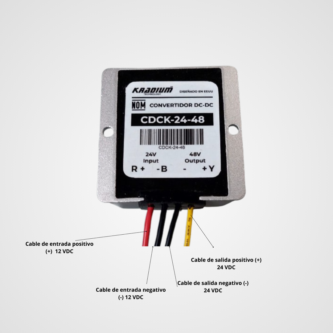 CONVERTIDOR DE VOLTAJE/ Elevador de voltaje Kradium - Convertidor de 24VDC a 48VDC