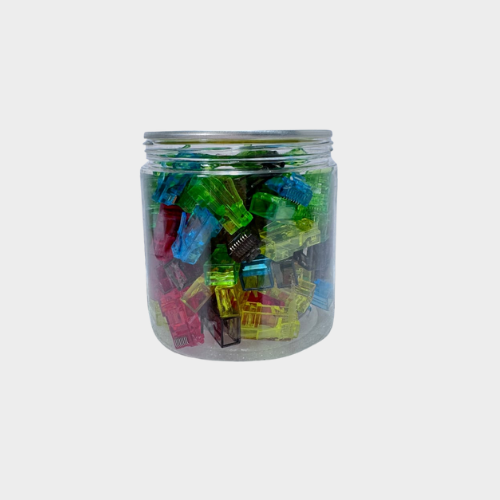 Plug Bote 100 Piezas Conector Rj45 -Conectores ethernet de colores
