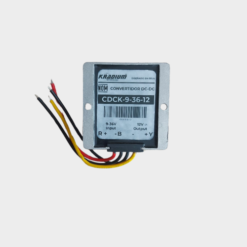 CONVERTIDOR DE VOLTAJE- REDUCTOR DE VOLTAJE Step down 9/36 VDC a 12 VDC Kradium - Convertidor, Regulador de voltaje
