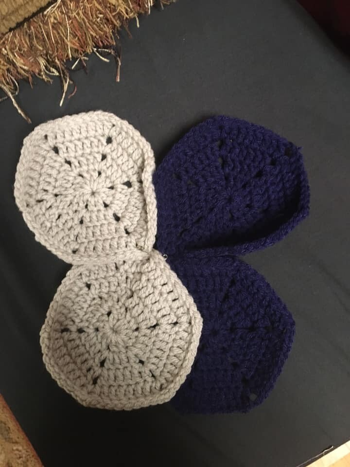 Hexagon Crochet Cup Coasters.