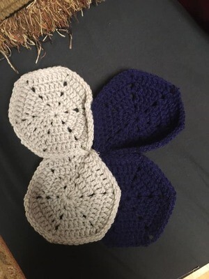 Hexagon Crochet Cup Coasters.