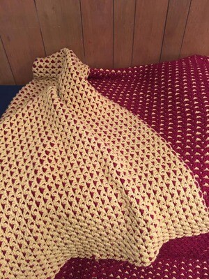 Two Color Reversible Crochet Blanket.