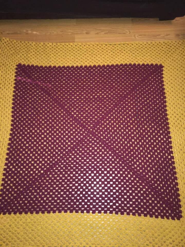 49*50 Two Color Sunshine Crochet Throw