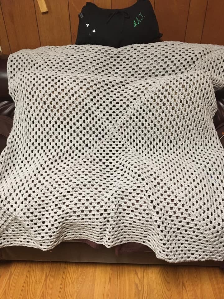 49*50 One Color Crochet Throw.