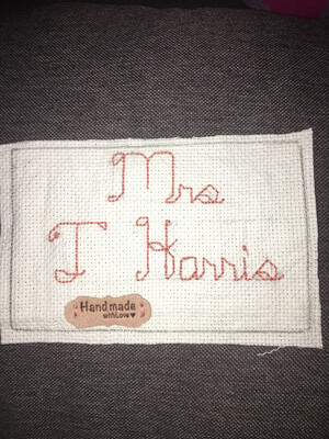 4*6 Cross Stitching Teacher Name