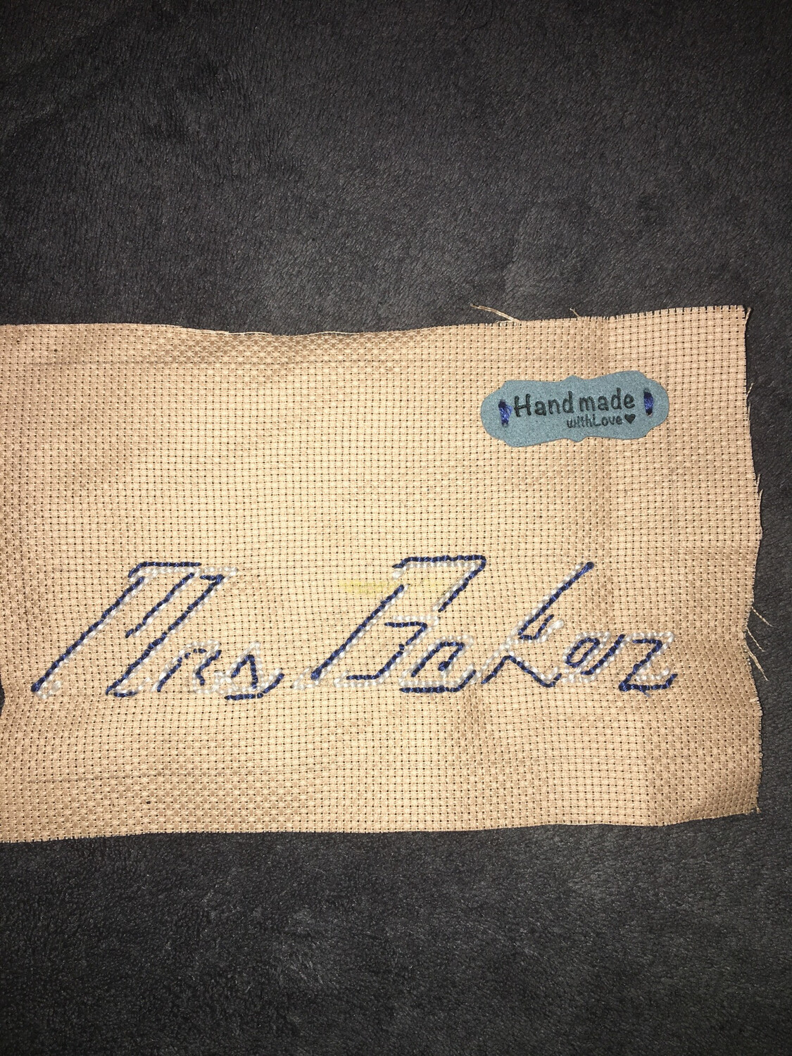 4*6   Two Color Cross Stitching Teacher Name