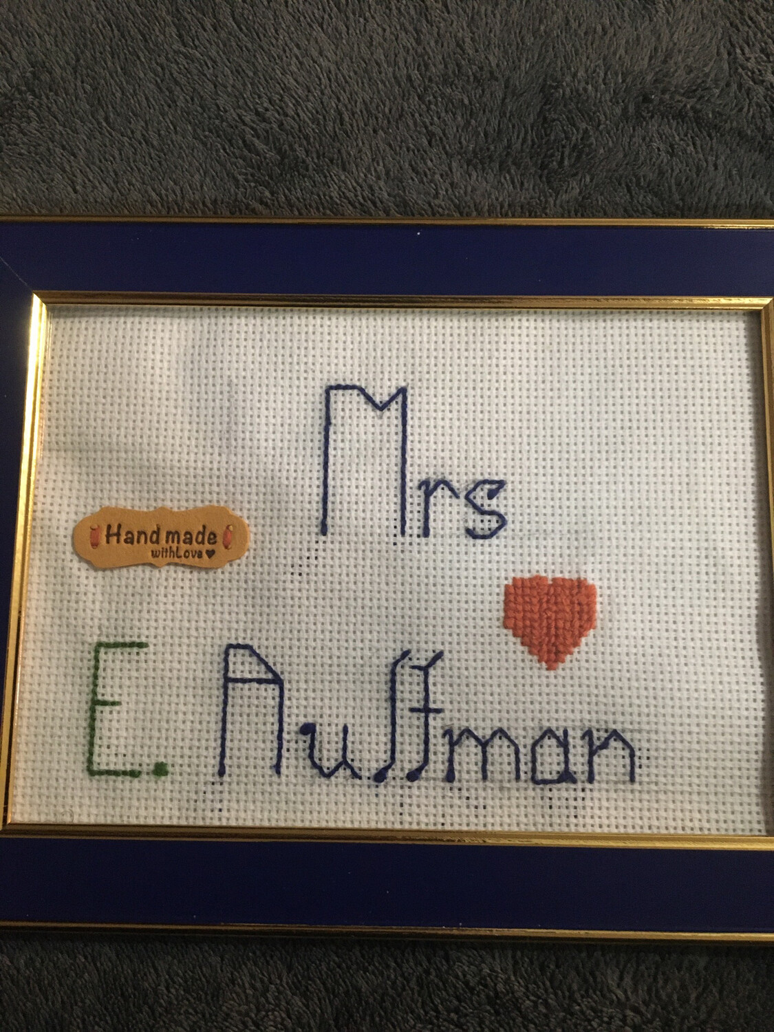 5*7 Cross Stitching Teacher Name