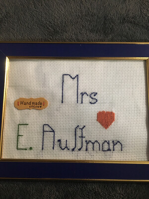 5*7 Cross Stitching Teacher Name