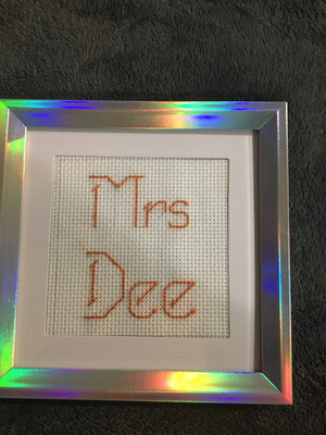 4*4 Cross Stitching Teacher Name