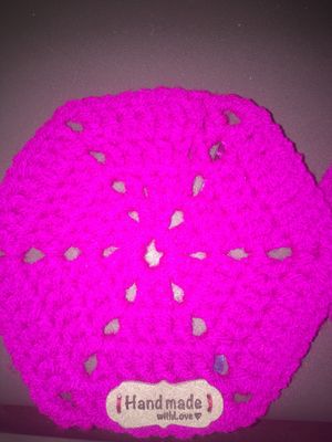 Hexagon Crochet Cup Coaster (Neon Violet)